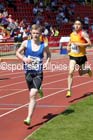 Nathan Cox (Morpeth) leads the under-17 mens 1500 metres at the North Eastern Championships, Gateshead International Stadium.  Photos: David T. Hewitson/Sports for All Pics
